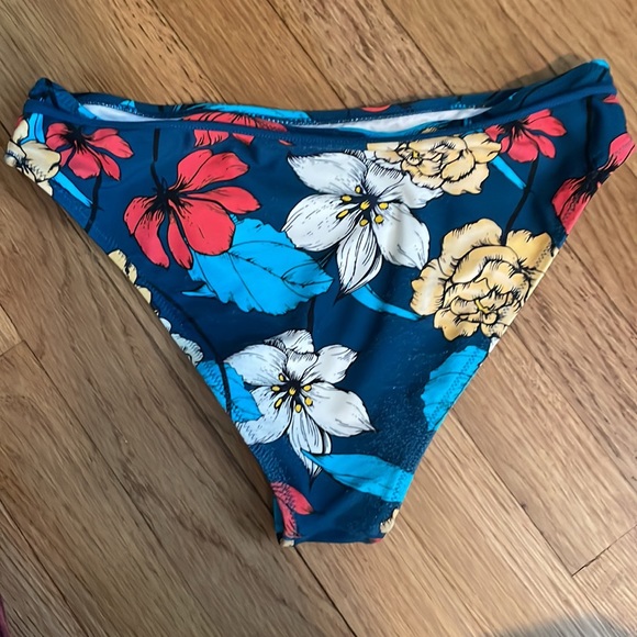 Cupshe Swim Cupshe Navy Floral Wrap Bikini Poshmark